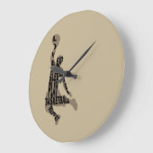 Basketball-Player-Slam mit Volltext Große Wanduhr (Winkel)