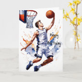 Basketball Player Splash Wasserfarbe Glückwunsch G Karte (Gelbe Blume)