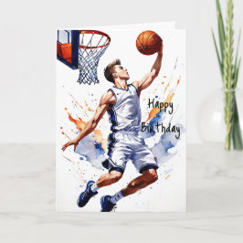 Basketball Player Splash Wasserfarbe Glückwunsch G Karte
