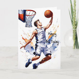 Basketball Player Splash Wasserfarbe Glückwunsch G Karte