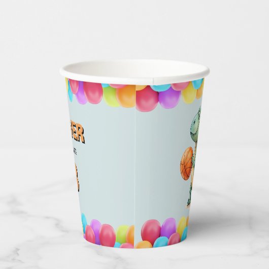 Basketball Player T-rex Geburtstag Pappbecher (Rechts)