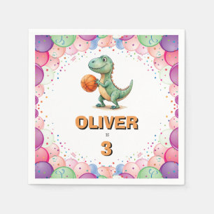 Basketball Player T-rex Geburtstag Serviette