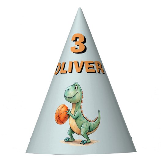 Basketball Player T-rex Partyhütchen (Vorderseite)