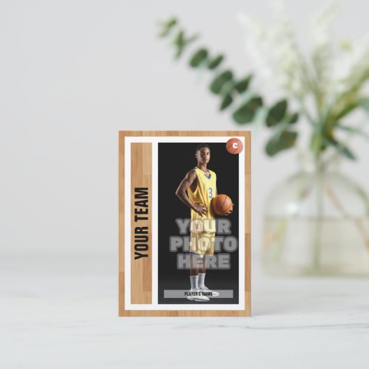 Basketball Player Trading Card Souvenir Telefonnummerkarte (Stehend Vorderseite)