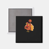Basketball Player Turkey Day Funny Erntedank Sp Magnet (Vorderseite/Rückseite)