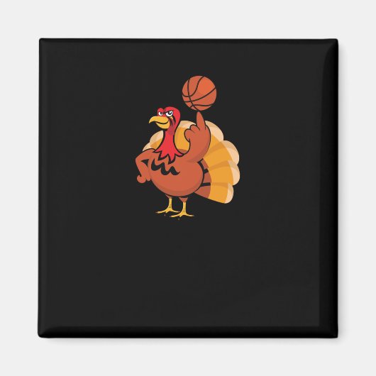 Basketball Player Turkey Day Funny Erntedank Sp Magnet (Vorne)