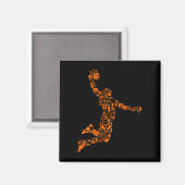 Basketball Player Vintage Magnet (Vorderseite/Rückseite)
