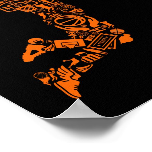 Basketball Player Vintage Poster (Ecke)