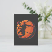 Basketball Player Vintage Postkarte (Stehend Vorderseite)