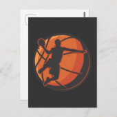 Basketball Player Vintage Postkarte (Vorne/Hinten)