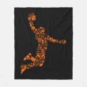 Basketball Player Vintage Sports Athlete Fleecedecke (Vorderseite)