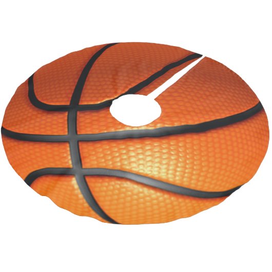 Basketball Polyester Weihnachtsbaumdecke (Schrägansicht)