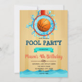 Basketball Pool Party Einladung (Vorderseite)