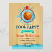 Basketball Pool Party Einladung (Vorne/Hinten)