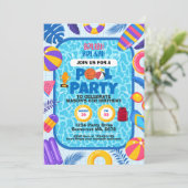 Basketball-Poolparty-Geburtstag Einladung (Stehend Vorderseite)