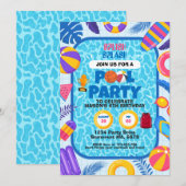 Basketball-Poolparty-Geburtstag Einladung (Vorne/Hinten)