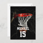 Basketball Pop hinzufügen Feiertagspostkarte (Vorne/Hinten)