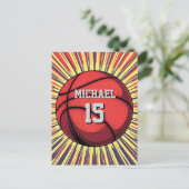 Basketball Pop hinzufügen Postkarte (Stehend Vorderseite)