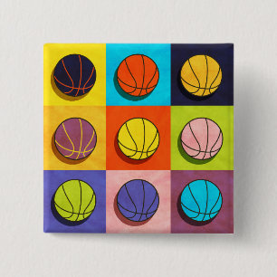 Basketball Pop Kunst Button