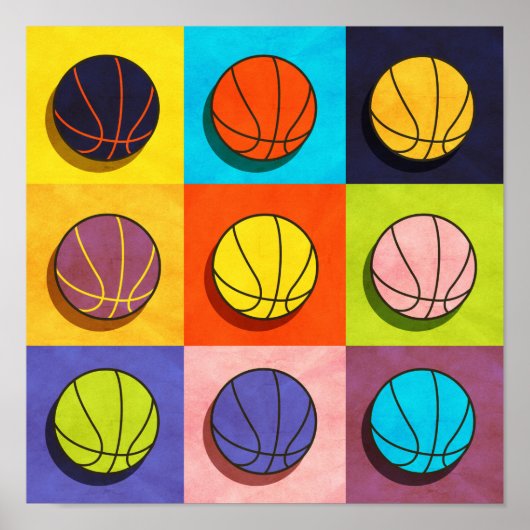 Basketball Pop Kunst Poster (Vorne)