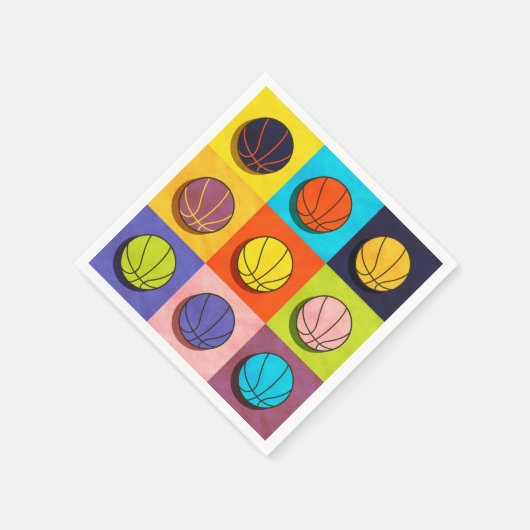 Basketball Pop Kunst Serviette (Ecke)