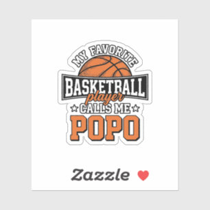 Basketball Popo Lustiges Vintage-Sportdesign_1 Aufkleber