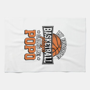 Basketball Popo Lustiges Vintage-Sportdesign_1 Geschirrtuch