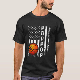 Basketball Poppop America Flag Weihnachten Weihnac T-Shirt