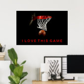 Basketball Poster I Liebe Dieses Spiel (Heimbüro)