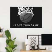 Basketball Poster I Liebe Dieses Spiel (Heimbüro)