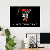 Basketball Poster I Liebe Dieses Spiel (Heimbüro)