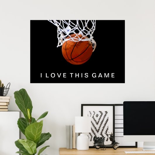 Basketball Poster I Liebe Dieses Spiel (Heimbüro)