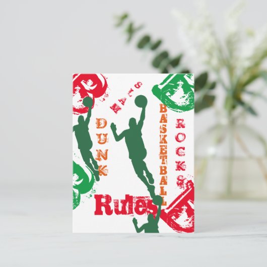 BASKETBALL POSTKARTE (Stehend Vorderseite)