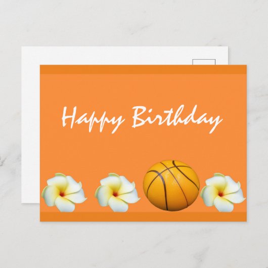 Basketball-PostkartenGeburtstag Postkarte (Vorne/Hinten)