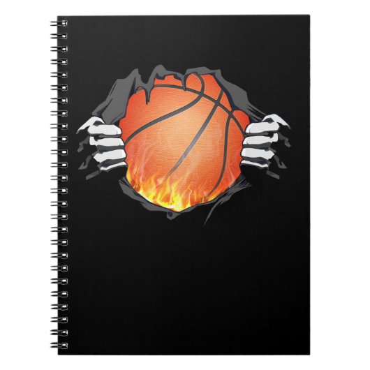 Basketball Power Burning Flames Sports Lover Notizblock (Vorderseite)