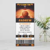 Basketball Pro Ball Geburtstagsfeier Ticket Einladung (Stehend Vorderseite)