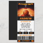 Basketball Pro Ball Geburtstagsfeier Ticket Einladung (Vorne/Hinten)