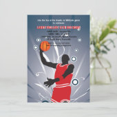 Basketball-Proeinladung Einladung (Stehend Vorderseite)