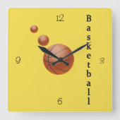 Basketball Quadratische Wanduhr (Vorderseite)