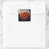 Basketball Quadratischer Aufkleber (Tasche)