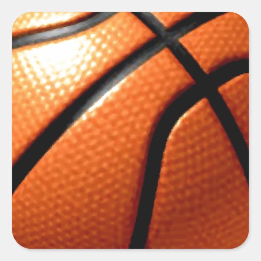 Basketball Quadratischer Aufkleber (Vorderseite)
