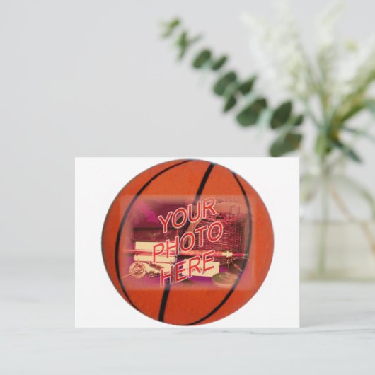 Basketball-Rahmenvorlage Postkarte (Stehend Vorderseite)