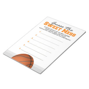 Basketball rät die süße Spielantwort Notizblock