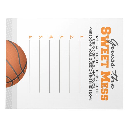 Basketball rät die süße Spielantwort Notizblock (Vorderseite)