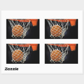 Basketball Rechteckiger Aufkleber (Blatt)