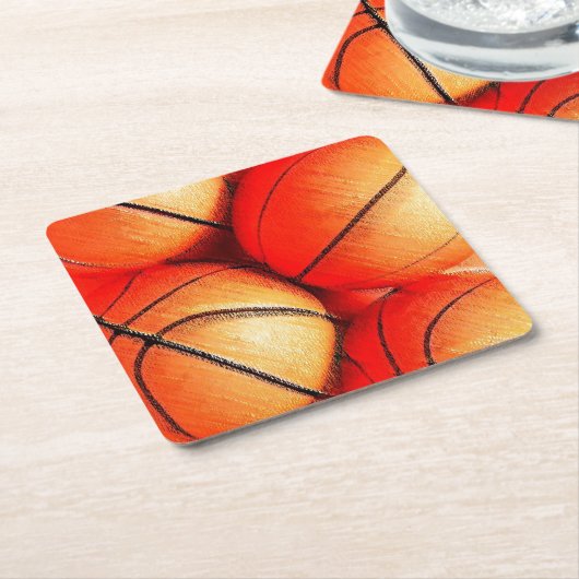 Basketball Rechteckiger Pappuntersetzer (angewinkelt)