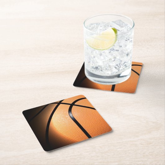 Basketball Rechteckiger Pappuntersetzer (Vor Ort)