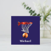 Basketball Replace with Your Name Card (Stehend Vorderseite)