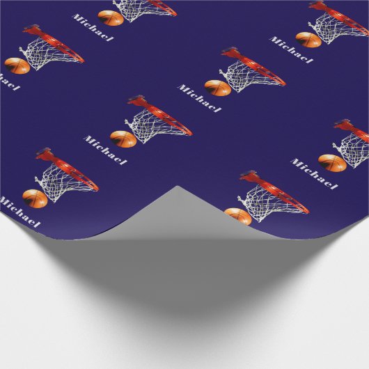 Basketball Replace with Your Name Geschenkpapier (Ecke)
