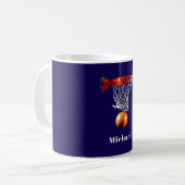 Basketball Replace with Your Name Kaffeetasse (Vorderseite Links)